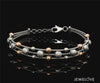 Platinum & Rose Gold Diamond Cut Balls Bracelet for Women JL PTB 1207