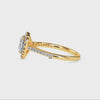 70-Pointer Heart Cut Solitaire Halo Diamond Shank 18K Yellow Gold Ring JL AU 19038Y-B