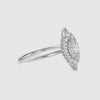 70-Pointer Oval Cut Solitaire with Pear & Brilliant Round Cut Diamond Designer Platinum Ring JL PT 0665-B