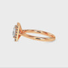 70-Pointer Princess Cut Solitaire Square Halo Diamond 18K Rose Gold Ring JL AU 19022R-B