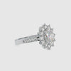 30-Pointer Oval Cut Solitaire Designer Platinum Halo Diamond Shank Ring JL PT 0173