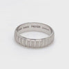 Ready to Ship - Ring Size 24, Designer Platinum Ring with Textured Blocks for Men JL PT 619