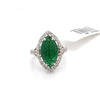Natural Emerald Marquise Cut with Diamond 18k Gold Ring JL AU AIS0424