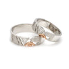 Customised Platinum & Rose Gold Couple Rings with Single Diamonds