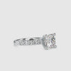 70-Pointer Cushion Cut Solitaire Diamond Shank Platinum Ring JL PT 0111-B