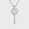 Platinum Heart Key Pendant with Diamonds for Women JL PT P 1249