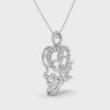 Designer Platinum Heart Diamond Pendant for Women JL PT P LC937