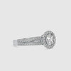1 Carat Platinum Halo Split Shank Solitaire Engagement Ring for Women JL PT US-0004