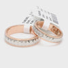 Ready to Ship - Ring Sizes 13, 22 - Designer Platinum & Rose Gold Couple Rings JL PT 1113