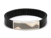Platinum & Rose Gold Black Band Bracelet for Men - Flexible JL PTB 1089