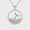 Platinum Diamonds Pendant with Dolphin Tail for Women JL PT P 1281