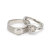 Ready to Ship - Ring Sizes 12, 22 - Platinum Solitaire Couple Rings JL PT 983