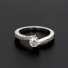 Designer Platinum Solitaire Engagement Ring with Curvy Shank with Diamonds JL PT 562