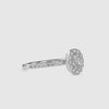 30-Pointer Oval Cut Solitaire Halo Diamond Shank Platinum Ring JL PT 0014