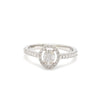 Oval Solitaire-Look Platinum Diamond Ring for Women JL PT 1004