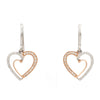 Platinum & Rose Gold Hearts & Diamonds Earrings JL PT E 8063