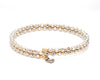 Japanese 2-row Platinum & Rose Gold Bracelet for Women with Diamond Cut Balls JL PTB 767