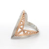 Designer V -shape Platinum & Rose Gold Cocktail Ring for Women JL PT 967