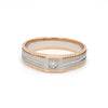 Platinum & Rose Gold Fusion Single Diamond Ring with Cutting on Edges for Men JL PT 996