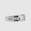 Designer 1-Carat Solitaire with Princess Cut & Round Brilliant Cut Diamond Ring JL PT 0109