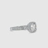 50-Pointer Solitaire Halo Diamond Accents Shank Platinum Ring JL PT 0156