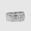 Designer Platinum Ring with Princess Cut & Round Brilliant Cut Diamond  for Women JL PT 0147