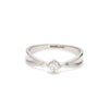 Platinum Ring with Raised Solitaire for Women JL PT 400