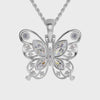 Platinum Butterfly Pendant with Diamonds for Women JL PT P 1234