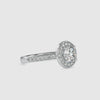 0.50cts. Solitaire Platinum Diamond Halo Shank Engagement Ring JL PT 0070-A