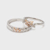 Ready to Ship - Ring Sizes 11, 19 Platinum & Rose Gold Couple Rings JL PT 999