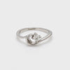 Ready to Ship - Ring Size 10, Curvy Platinum Solitaire Ring for Women JL PT 510