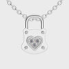 Platinum Diamond Heart Lock Pendant for Women JL PT P 1211