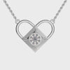 Platinum Heart Pendant with Diamonds for Women JL PT P 1246