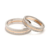 Designer Platinum & Rose Gold Couple Rings with a Groove JL PT 1128