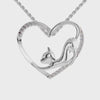 Prowling Cat Platinum Diamond Heart Pendant for Women JL PT P 1279