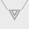 Platinum Triangle Pendant with Diamonds for Women JL PT P 1226