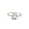 Emerald Cut Solitaire-look Platinum Engagement Ring for Women JL PT 1011