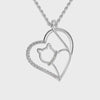 Platinum Diamonds Heart Cat Pendant for Women JL PT P 1275