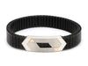 Platinum & Rose Gold Black Band Bracelet for Men - Flexible JL PTB 1088