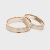 Ready to Ship - Ring Sizes 13, 22 Classic Plain Platinum Couple Rings With a Rose Gold Border JL PT 633