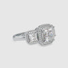 0.70cts. Princess Cut Solitaire Platinum Double Halo Engagement Ring JL PT 0038