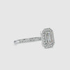 0.30cts. Baguette Solitaire Platinum Halo Diamond Shank Engagement Ring JL PT 0010-A