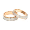 Slanting Platinum & Rose Gold Couple Rings JL PT 635