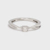 Single Diamond Platinum Ring with a Curve for Women JL PT 579 Ring Size 12