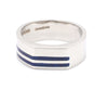 Men of Platinum | Heavy Platinum Signet Ring with Blue Enamel for Men JL PT 1057