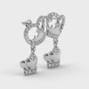 Designer Platinum Diamond Heart Earrings for Women  JL PT E LC831
