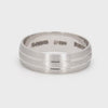 Ready to Ship - Ring Size 18, Simple Platinum Ring for Him with 2 Line Grooves JL PT 568