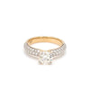 70 Pointer Gold Solitaire Engagement Ring with 3 Row Diamonds JL AU 462-A
