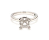 Platinum Solitaire Semi-Mounting Ring for Women