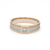 Ready to Ship - Ring Size 22, Platinum & Rose Gold Fusion Single Diamond Ring for Men JL PT 996